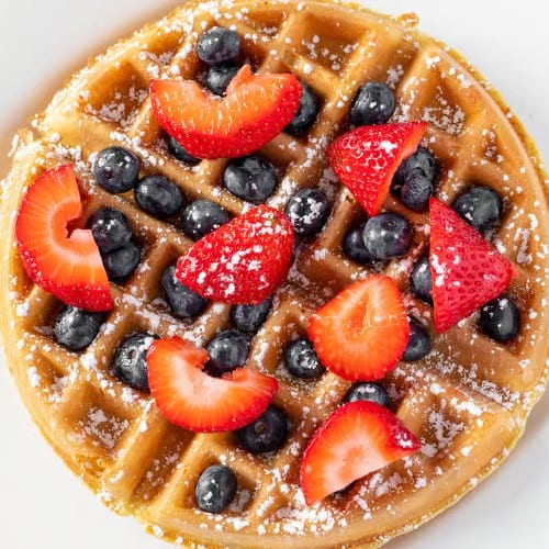 Waffle with Strawberries.