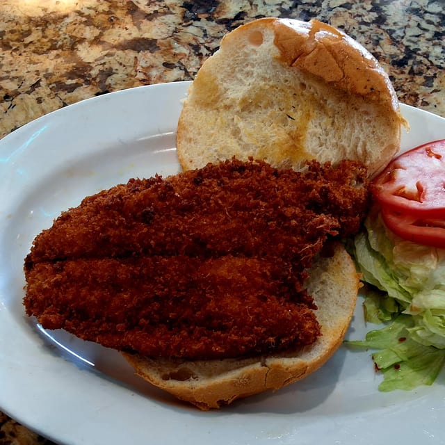 Fried Fillet of Sole Sandwich.