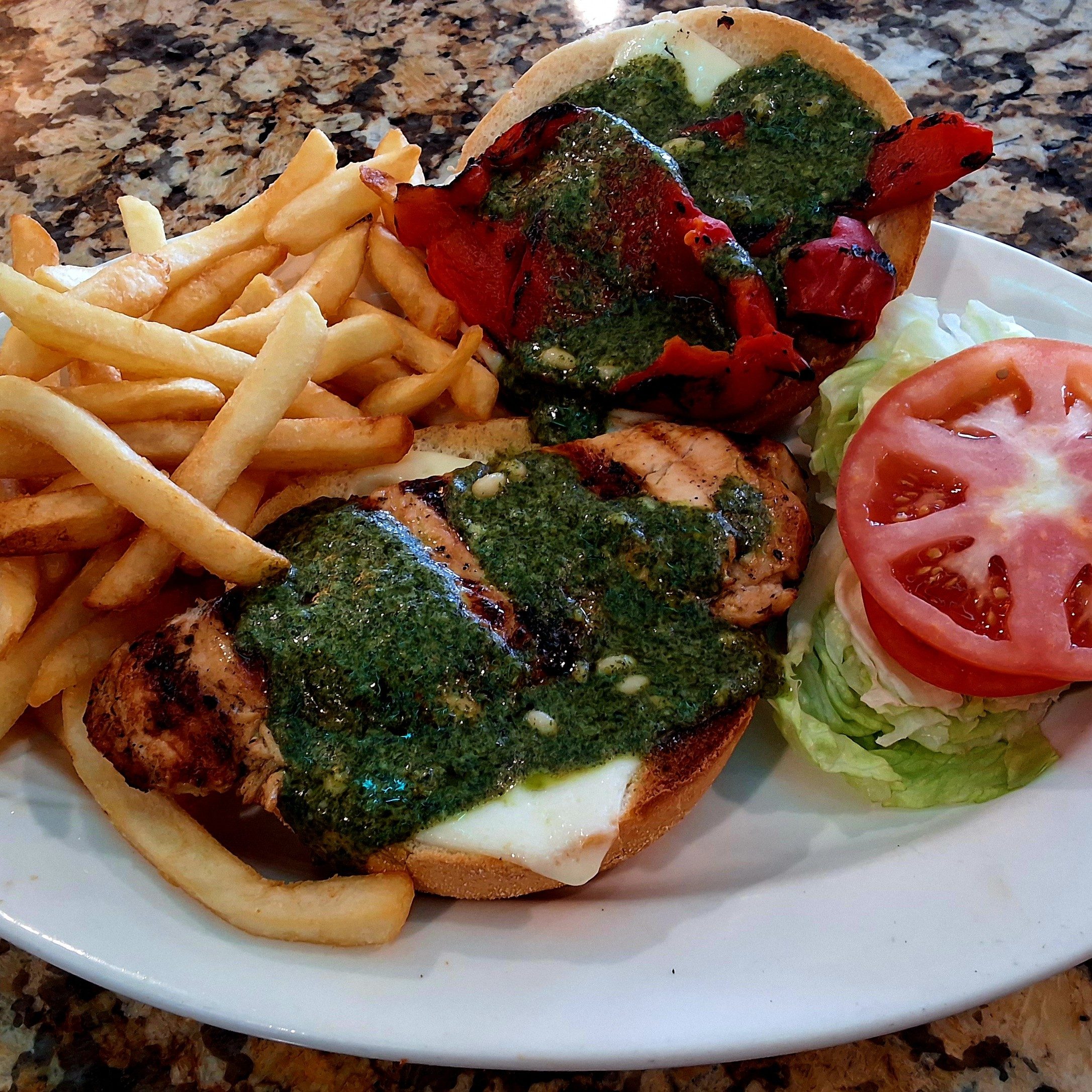 Pesto Grilled Chicken Sandwich.