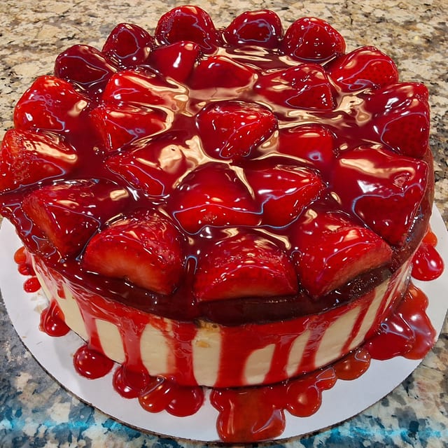 Whole Cheesecake with Fruit.