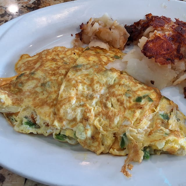 Pepper and Onion Omelette.