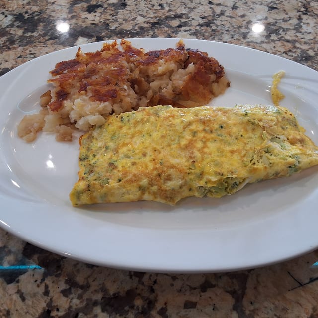Broccoli and Cheddar Omelette.
