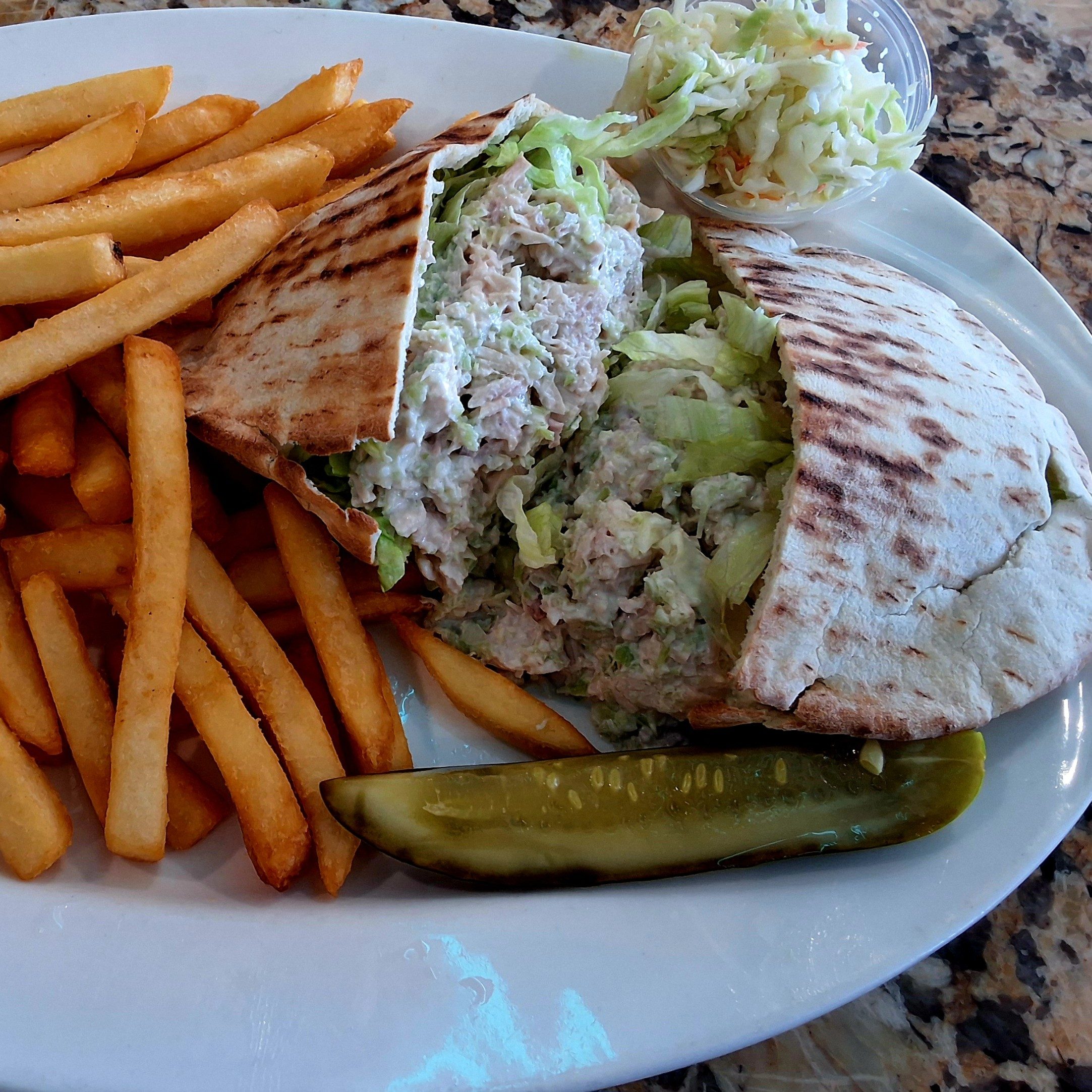 Tuna Salad Pita Sandwich.