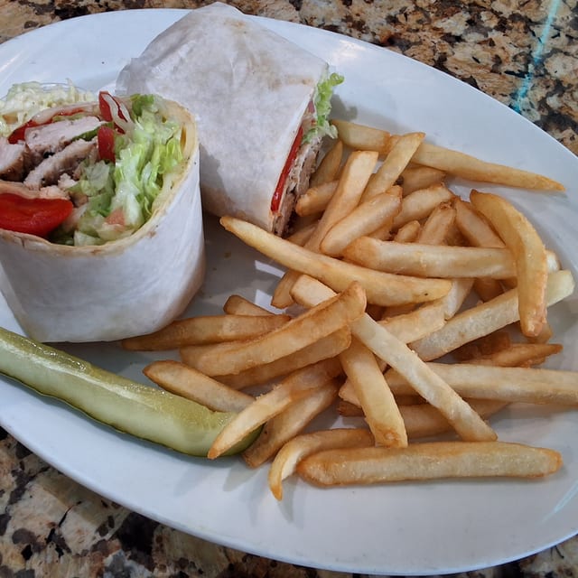 Grilled Chicken Santa Fe Wrap.