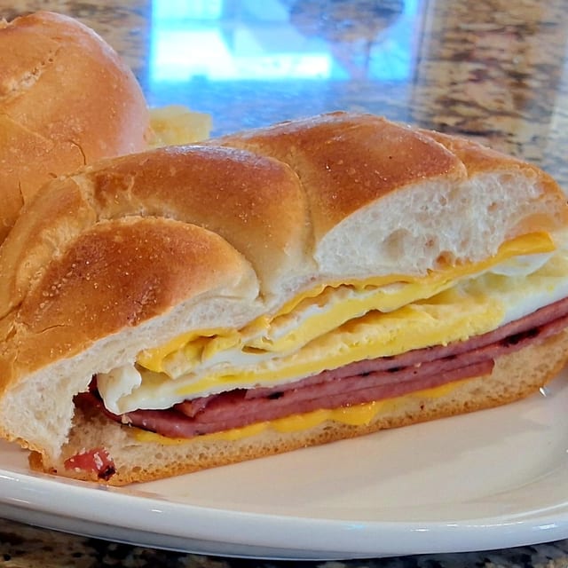 Taylor Ham, Two Eggs and Cheese Sandwich.