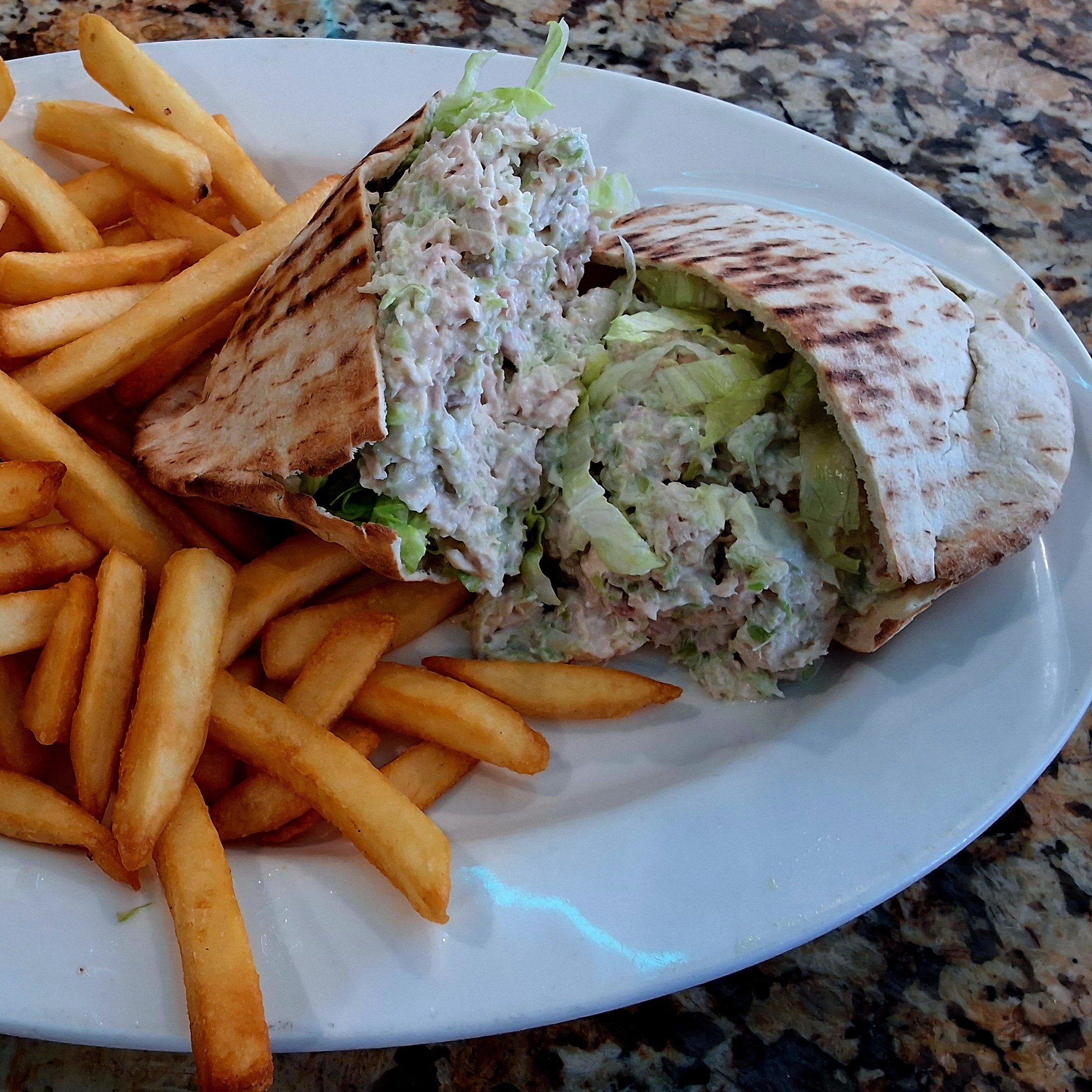 Chicken Salad Pita Sandwich.