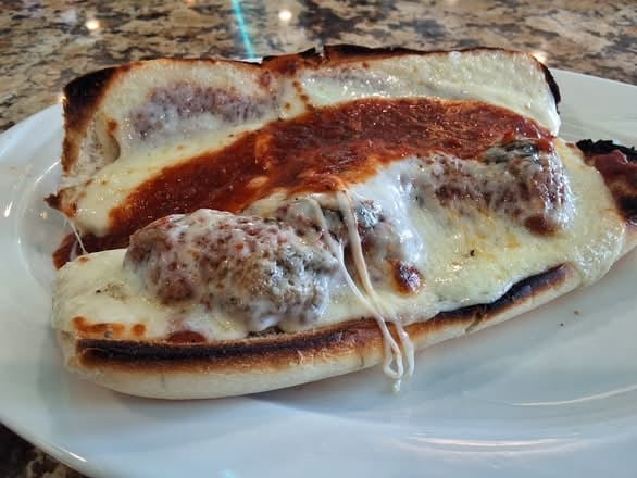 Meatball Parmigiana Sandwich.
