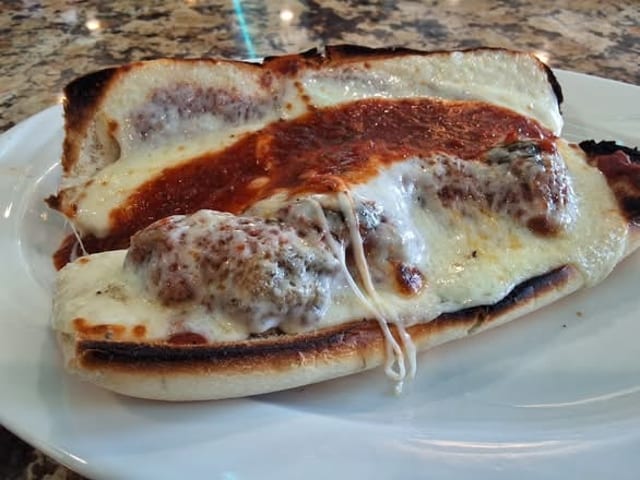 Meatball Parmigiana Sandwich.